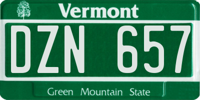 VT license plate DZN657