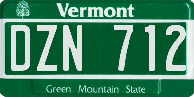 VT license plate DZN712