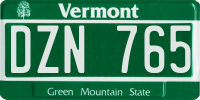 VT license plate DZN765