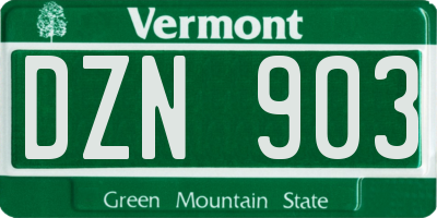 VT license plate DZN903