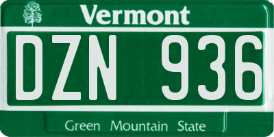VT license plate DZN936
