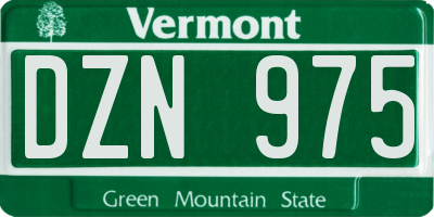 VT license plate DZN975