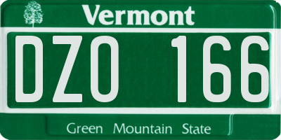 VT license plate DZO166