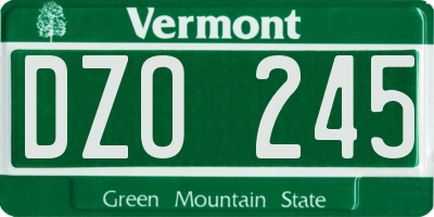 VT license plate DZO245