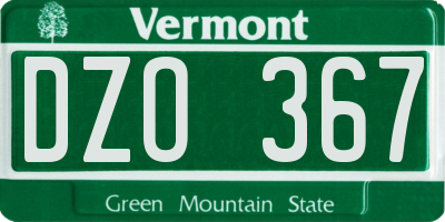 VT license plate DZO367