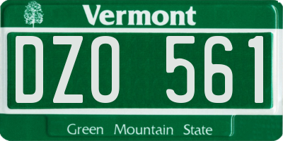 VT license plate DZO561