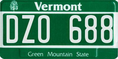 VT license plate DZO688
