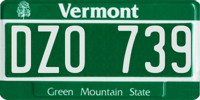 VT license plate DZO739