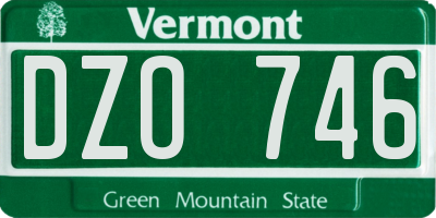 VT license plate DZO746