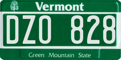 VT license plate DZO828
