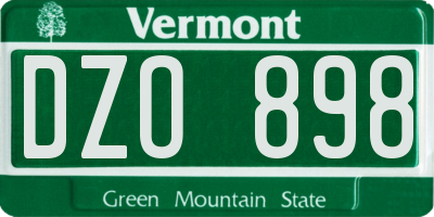 VT license plate DZO898
