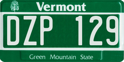 VT license plate DZP129