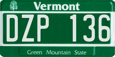 VT license plate DZP136
