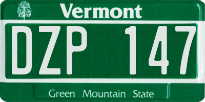 VT license plate DZP147