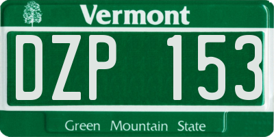 VT license plate DZP153