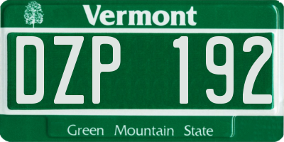 VT license plate DZP192