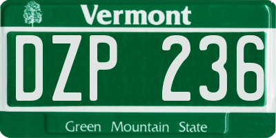VT license plate DZP236