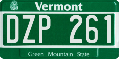 VT license plate DZP261