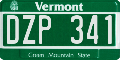 VT license plate DZP341