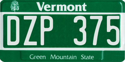 VT license plate DZP375