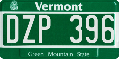 VT license plate DZP396