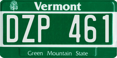 VT license plate DZP461