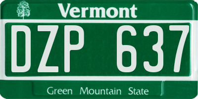 VT license plate DZP637