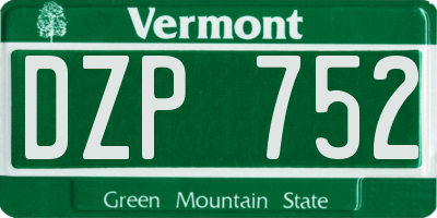 VT license plate DZP752
