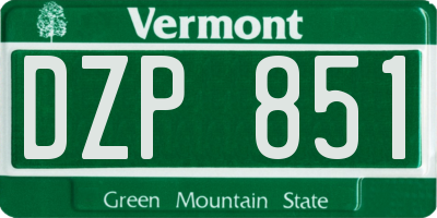 VT license plate DZP851