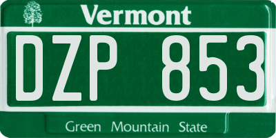 VT license plate DZP853