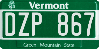 VT license plate DZP867