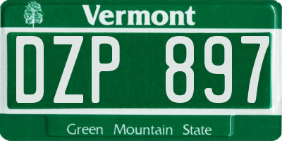 VT license plate DZP897