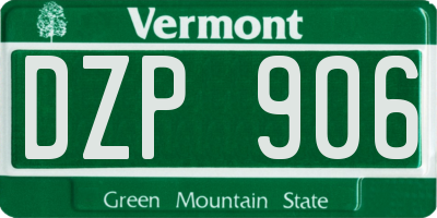 VT license plate DZP906