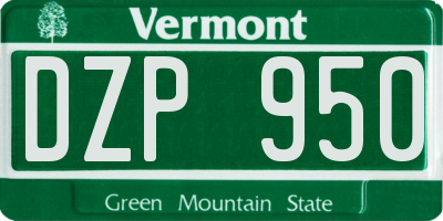 VT license plate DZP950