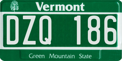 VT license plate DZQ186