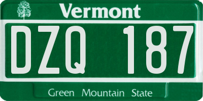 VT license plate DZQ187