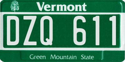 VT license plate DZQ611