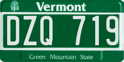 VT license plate DZQ719