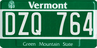 VT license plate DZQ764