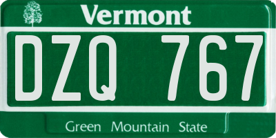 VT license plate DZQ767