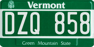VT license plate DZQ858