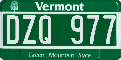 VT license plate DZQ977