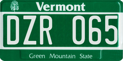 VT license plate DZR065