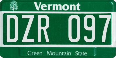 VT license plate DZR097
