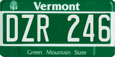 VT license plate DZR246
