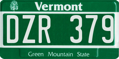 VT license plate DZR379