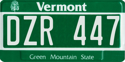 VT license plate DZR447