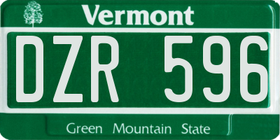 VT license plate DZR596