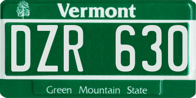 VT license plate DZR630
