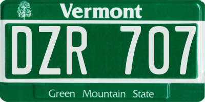 VT license plate DZR707